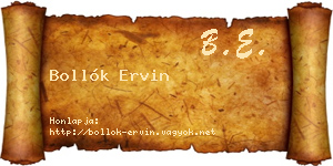 Bollók Ervin névjegykártya